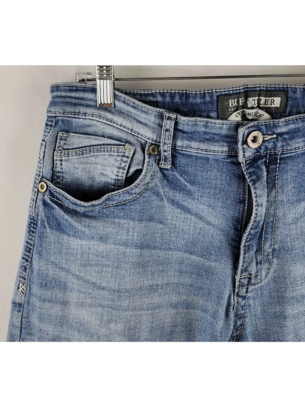 BKE Jeans Men 34S Blue Tyler Straight Leg Light Wash Denim (34x29)